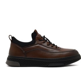 Resim Derimod Erkek Kahverengi Bağcıklı Kalın Tabanlı Deri Sneaker 25WFD697218 