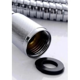 Resim Paslanmaz Çelik Duş Hortumu, Kırılmaz Örgülü El Duşu Spirali, 1.5 Metre (Krom) 