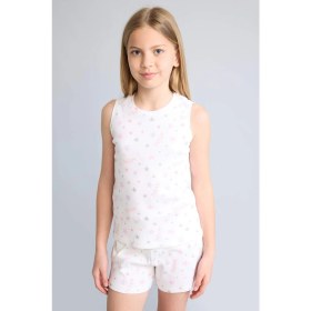Resim DeFacto Regular Fit Fitilli 2'li Pijama Takımı Kız Çocuk H8091A826HS 