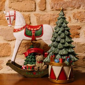 Resim Ayıcık Dekorlu Sallanan At Figürü 