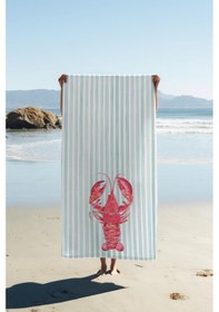 Resim Dijital Baskı Plaj Deniz Havlusu Istakoz Desenli Peştamal Hvl0215 Renkli 