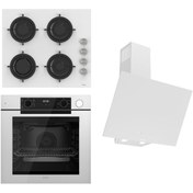 Resim Ferre STEAMART-FRYART-SILENTART Serisi Beyaz Set (CS206 + QEP64CB +D078-SA ) - Emaye Izgara 