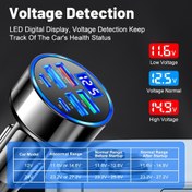 Resim 1 adet USB Araba Şarj Cihazı, Tip C/for Iphone Adaptörü, LED Dijital Ekran, Gerilim Algılama, Düşük ile Yüksek Akım Aralığı, for Iphone, Android, for Samsung, for iPad Pro ile Uyumlu - Araba Aksesuarları, Araba Şarj Cihazı, Ca için USB Şarj Cihazı 