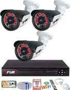 Resim 3 Kameralı Gece Görüşlü 1080P 2Mp Görüntü Full Hd Atom Led Güvenlik Kamerası Seti 5570 320GB Fury