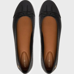 Resim Tommy Hilfiger Hakiki Deri Fiyonklu Babet Ayakkabı Bayan Ayakkabı Fw0fw09468 Bds Siyah 