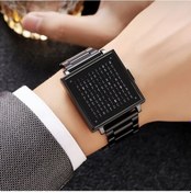 Resim Prestigegoods Skmeı 39mm Kare Erkek Elektronik Saat, Siyah Çelik Bant Kahverengi, Led Harf Göstergeli, Su Geçirmez 30m Kahverengi 