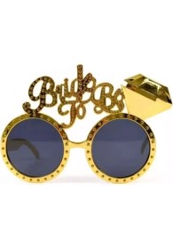 Resim Altın Renk Bride To Be Yazılı Gelin Gözlüğü 