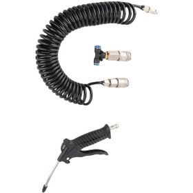 Resim Wezone Siyah Piston Tipi Hava Toz Blower Seti - 5m Pu Hortumu + Küçük Avrupa Tipi Bağlantı - Hassas Makine, Ev, Araba Temizliği İçin Enerji Tasarruflu 