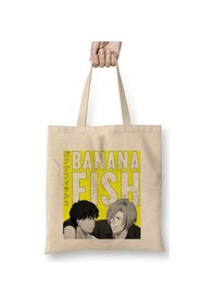 Resim Toyaso Banana Fish Anime Beyaz Bez Çanta Uzun Saplı Alışveriş Çantası Plaj Çantası Beyaz 