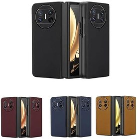 Resim Microcase Huawei Mate X5 için Deri Desenli Plastik Koruma Kılıf - AL3156 (Lacivert) 