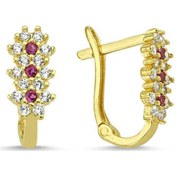 Resim Sembolgold Altın Çocuk Küpe 14 Ayar J Model Taşlı Sg42-70014 