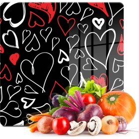 Resim Decovetro Cam Kesme Tahtası Kare Love Desenli 30X30 cm 