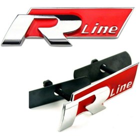 Resim NETRON Volkswagen Rline 3d Metal Arma Amblem Logo Ön Kırmızı 