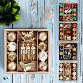 Resim 13 adet Noel Topu Seti, Çeşitli Renkler ve Şapeilerde Mevcut, Noel Ağacı Süslemesi, Noel Salonu Süslemesi, Günlük Asılı Süsler, Kendi, Aile ve Arkadaşlar İçin Hediye 
