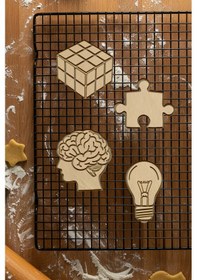 Resim Akıllı Ve Çalışkan Seti Kurabiye Kalıbı, Hamur Şekillendirici, Bisküvi Kalıbı, Kolay Kesim Ucu Beyaz 