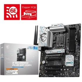 Resim Msı B760 Gamıng Plus Wıfı Ddr4 Intel Lga1700 Ddr4 5333+ Oc Mhz Aaaa43msı0063 