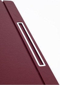 Resim Turgut Office Deri Kapaklı Masa Sümeni Bordo Krom Detaylı 50 x 35 CM 