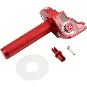 Resim Xuweiwei Red 22mm Cnc Aluminyum Motorcycle Gaz Kumanda Tutamak Seti Kawasaki Yamaha Dirt Pit Bisiklet Universal 