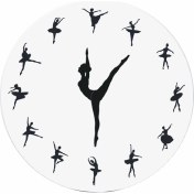 Resim Balerin Duvar Saati Sessiz Akrilik Bale Dansı Asılı Dekor Ev Oturma Odası Yatak Odası (Yurt Dışından) 