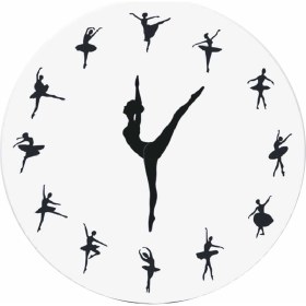 Resim Balerin Duvar Saati Sessiz Akrilik Bale Dansı Asılı Dekor Ev Oturma Odası Yatak Odası (Yurt Dışından) 