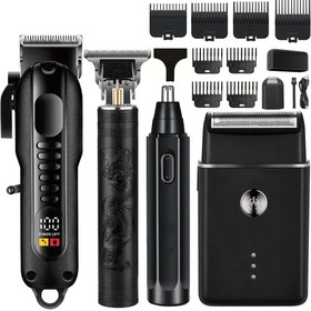 Resim 4 adet Profesyonel Erkek Saç ve Sakal Trimmer Seti - USB Şarj Edilebilir, Burun Saç Trimmer'i İçerir, Bakım için İdeal Hediye, Bakım Temelleri | Modern Trimmer Tasarımı | Dayanıklı ABS Gövde, Erkekler için Saç Trimmer'i 