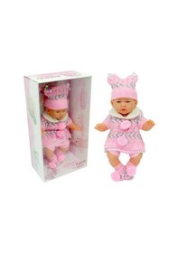 Resim Galtoys Azra Bebek Newborn Pembe-gri Triko Elbiseli 