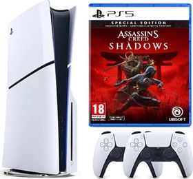 Resim Playstation 5 slim Cdli + 2.kol Dualsense + Assasin's Creed Shadows ( İthalatçı Garantili) 