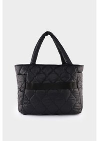 Resim Kapitoneli Paraşüt Çanta - Laptop Bölmeli, Büyük Cepli, Suluk Gözlü, Valiz Aparatlı Siyah 