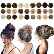 Resim Büyük Dağınık Topuz Saç Parçası Dalgalı Kıvırcık Scrunchies Sentetik Chignon Ponytail Saç Uzantıları Kadınlar İçin Kalın Updo Saç Parçaları 