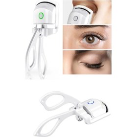 Resim Silikon Uçlu Elektrikli Kirpik Kıvırıcı 2 Sıcaklık Modlu Usb Şarjlı Kolay Rimel Kirpik Bigudisi 