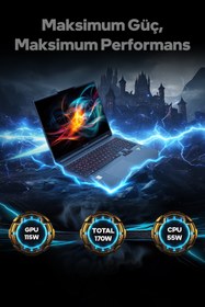 Resim Game Garaj Slayer X7T-5060 C3 Intel Core i7 14650HX 32GB RAM 2TB SSD RTX5060 16" QHD+ 180Hz IPS FreeDOS 