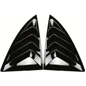 Resim Meridiangoods Glossy Black Tesla Model Y 2020-2024 Arka Cam Panjur Kaporta Aksesuarı Yan Havalandırma Kapağı 