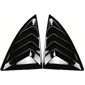 Resim Meridiangoods Glossy Black Tesla Model Y 2020-2024 Arka Cam Panjur Kaporta Aksesuarı Yan Havalandırma Kapağı 