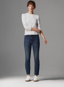 Resim Slim Fit Dar Paça Kadın İndigo Jean Pantolon 