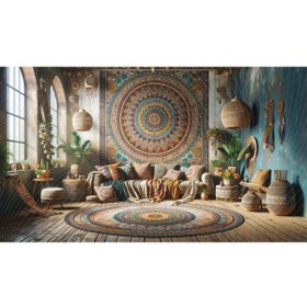 Resim Venspor Bohem Tarzı Mandala Desenli Arkaplan, 200x150cm, Fon, Duvar Örtüsü 