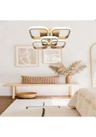 Resim Tt302-4+1-Esk Kare Tt Aydınlatma Eskitme Boyalı 5 Li Led Avize 