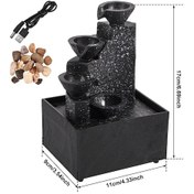 Resim Masa Üstü Şelale Dekor Gevşeme Meditasyon Masaüstü Çeşme İşık Dekoratif B 