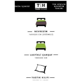 Resim Tabu Home Parure Çarşafı Lastikli Tek Kişilik Nevresim Takımı 