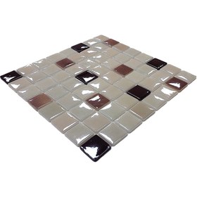 Resim MozaiKristaL Tüm yüzeyleri için 38x38mm P.Krem-P.Kahve-Kahve 31.5x51.5cm Fileli Cam Mozaik (10 File=1 m2 Fiyatı) 