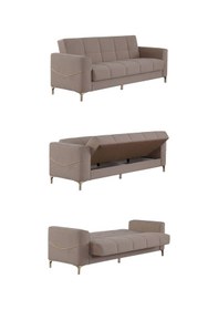 Resim Kilim Mobilya Vogel 3 Kişilik Yüksek Ayaklı Koltuk - Kanepe Krem 