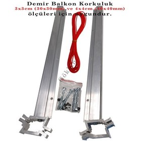 Resim Demir Balkon Korkuluk Alüminyum Küpeşte Çamaşır Kurutma Askılığı Gri - Gümüş 