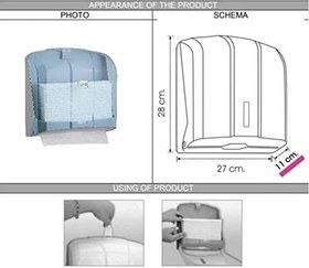 Resim Vialli KH 300T Z Katlı Kağıt Havlu Dispenseri - Şeffaf - Kapasite 300 Kağıt 