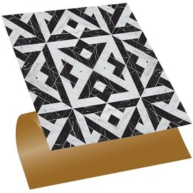 Resim Tink Kendinden Yapışkanlı Siyah-beyaz Desenli Pvc Karo 30x30 Cm 