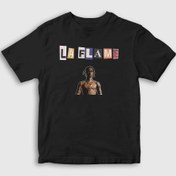 Resim Unisex Çocuk Siyah La Flame Astroworld Travis Scott T-Shirt 