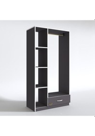 Resim Kenzlife giysi dolabı mengühan 175*90*40 gri gardırop 1 çekmeceli 