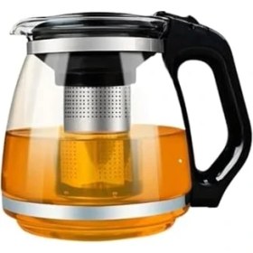 Resim Storemax 1250 ml Cam Demlik – Dayanıklı Borosilikat, Paslanmaz Çelik Süzgeçli, Ergonomik Saplı Büyük Boy Çay ve Bitki Çayı Demliği 