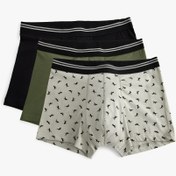 Resim Hayvan Baskılı Pamuklu 3'lü Boxer Seti 
