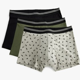 Resim Hayvan Baskılı Pamuklu 3'lü Boxer Seti 