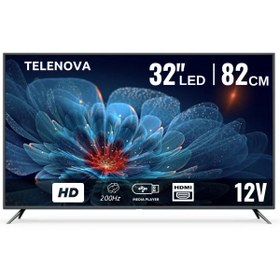 Resim Telenova 32” İnç 82 Ekran LED TV | 1080p Full HD | Dahili Uydu Alıcılı | 12V Güç Girişli | Taşınabilir | Ev, Ofis, Karavan İçin Televizyon 