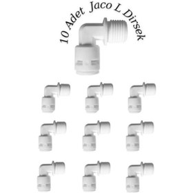 Resim 10 Adet Su Arıtma Filtre Bağlantı L Dirsek 1/4 - 6 Mm Jaco - Vidalı Bağlantı 